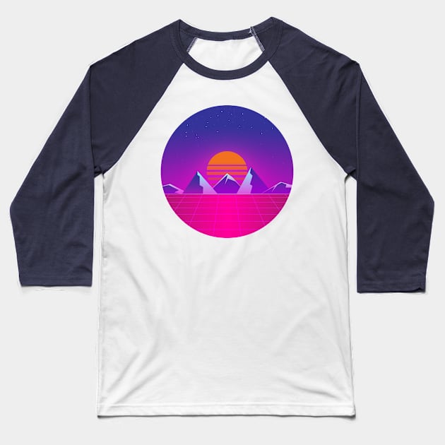 Synthwave 80's Baseball T-Shirt by RARA_AVIS